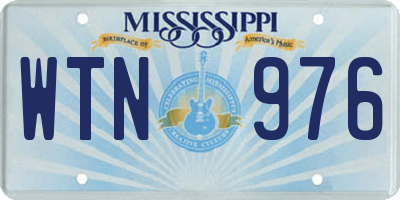 MS license plate WTN976