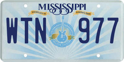 MS license plate WTN977