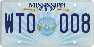MS license plate WTO008