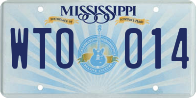 MS license plate WTO014