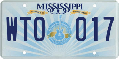 MS license plate WTO017