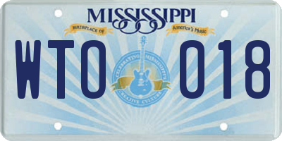 MS license plate WTO018
