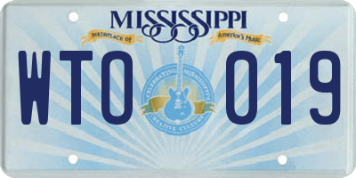 MS license plate WTO019