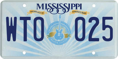 MS license plate WTO025