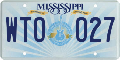 MS license plate WTO027