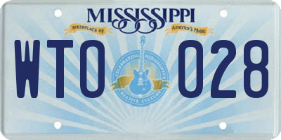 MS license plate WTO028