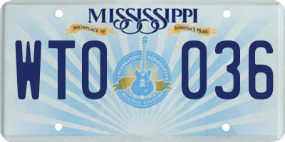 MS license plate WTO036