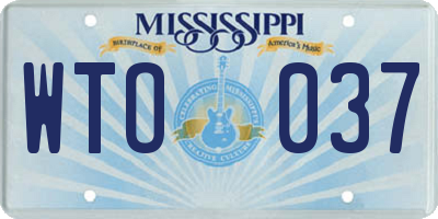 MS license plate WTO037