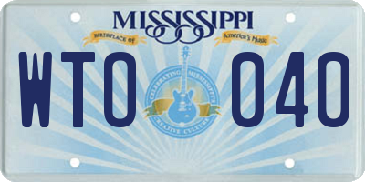 MS license plate WTO040