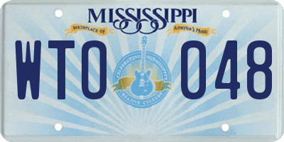 MS license plate WTO048