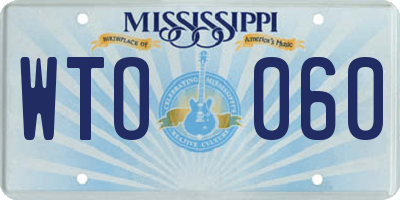 MS license plate WTO060