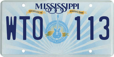 MS license plate WTO113
