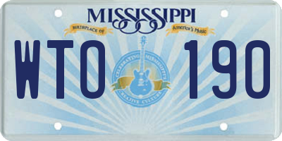 MS license plate WTO190