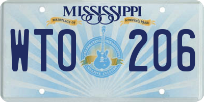 MS license plate WTO206