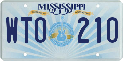 MS license plate WTO210