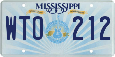 MS license plate WTO212