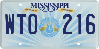 MS license plate WTO216