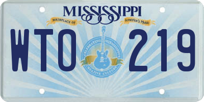 MS license plate WTO219