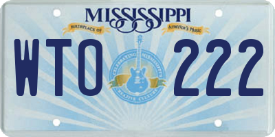 MS license plate WTO222