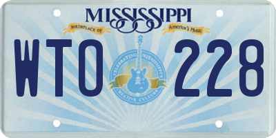 MS license plate WTO228