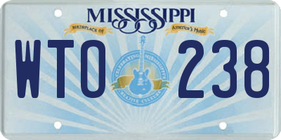 MS license plate WTO238