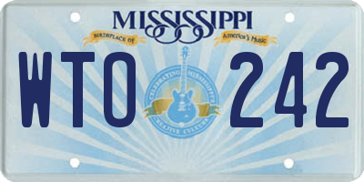 MS license plate WTO242