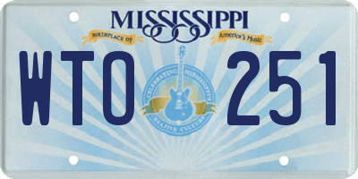 MS license plate WTO251