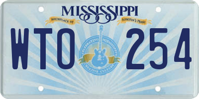 MS license plate WTO254
