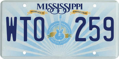 MS license plate WTO259