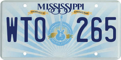 MS license plate WTO265