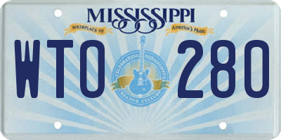 MS license plate WTO280