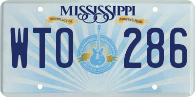 MS license plate WTO286