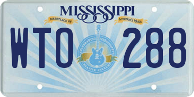 MS license plate WTO288