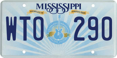 MS license plate WTO290