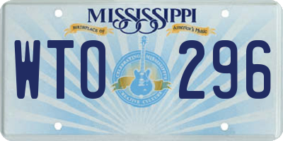 MS license plate WTO296