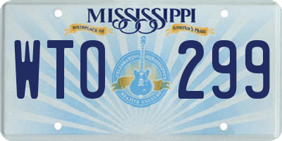 MS license plate WTO299