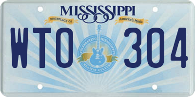 MS license plate WTO304