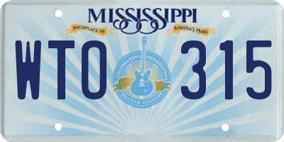 MS license plate WTO315