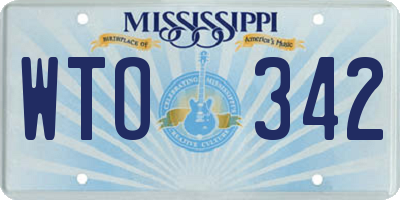 MS license plate WTO342