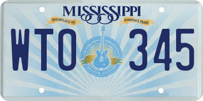MS license plate WTO345