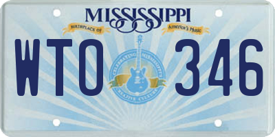 MS license plate WTO346