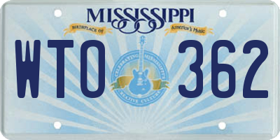 MS license plate WTO362