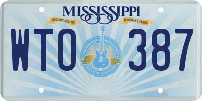 MS license plate WTO387