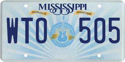 MS license plate WTO505