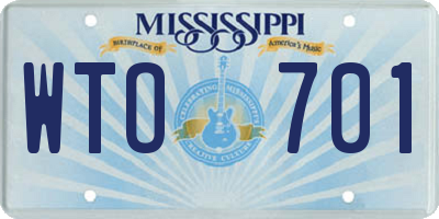 MS license plate WTO701