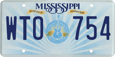 MS license plate WTO754