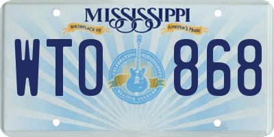 MS license plate WTO868