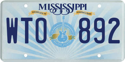 MS license plate WTO892