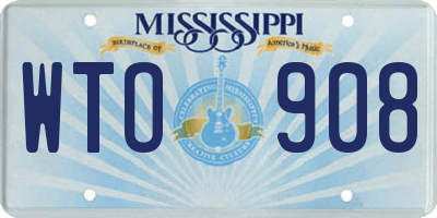 MS license plate WTO908