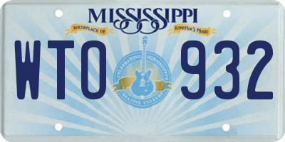 MS license plate WTO932